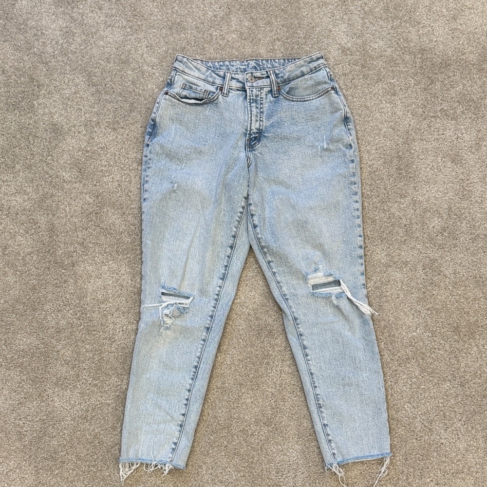 Old Navy Curvy OG Straight Cropped Distressed Jeans Size 6